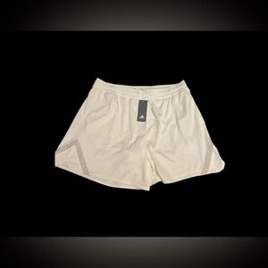 NWT Women’s Adidas Select Off White Basketball Shorts MED Elastic/drawstring NEW